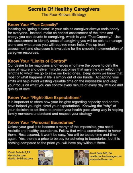 secrets of healthy caregivers new